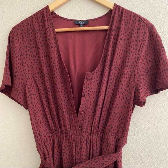 Rails Jet Rust Spotted Crop Wide Leg Jumpsuit Belted Animal Print Red - Picture 11 of 11